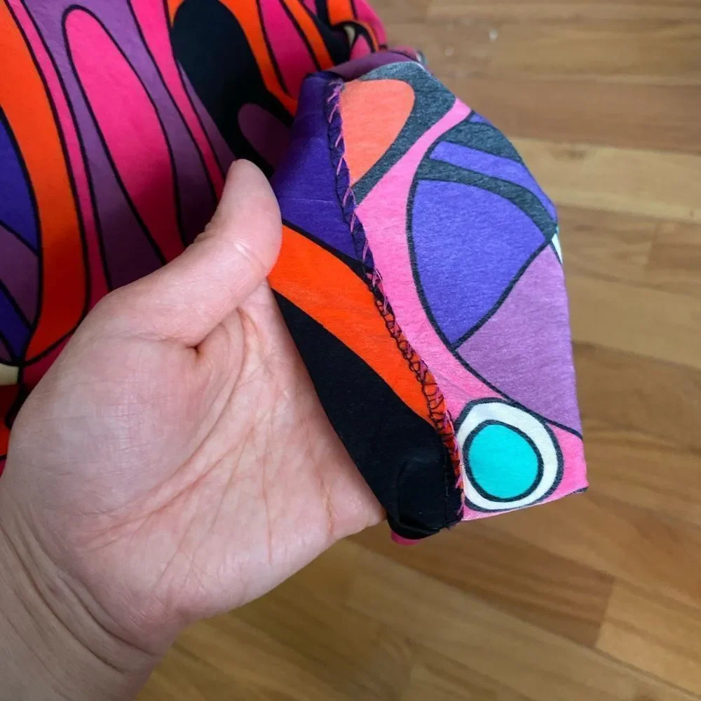 1990s Psychedelic Colorful & Unique Shift Dress